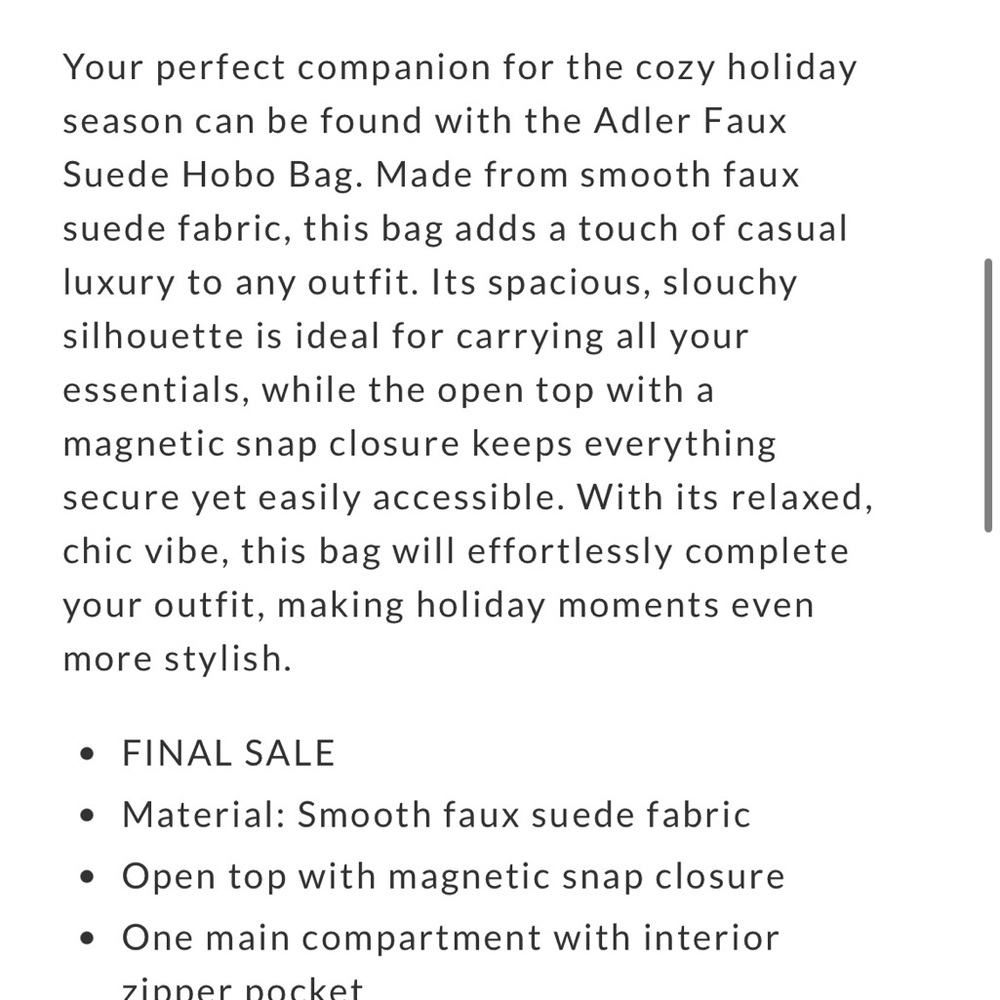 NWT faux suede taupe bag - Picture 6 of 6